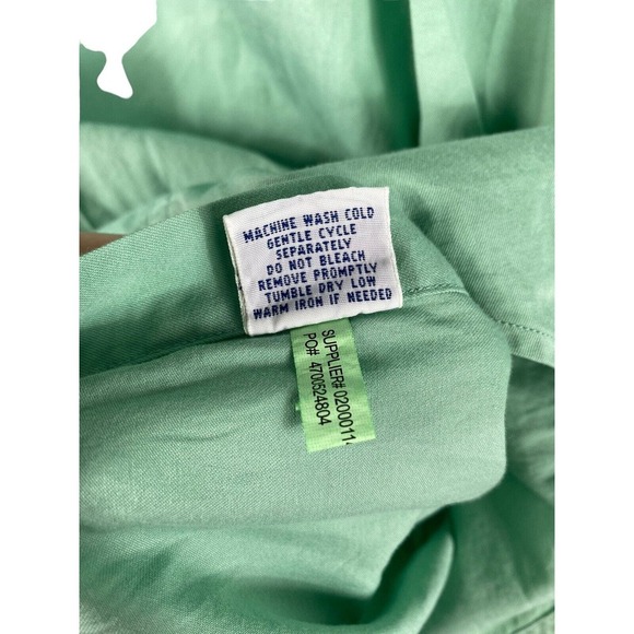 Ralph Lauren Beach Twill Shirt Large Button Down Mens Long Sleeve Mint Green - Picture 6 of 6